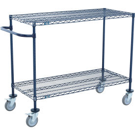 Nexel® Push Cart 2 Shelf Nexelon® 24"W x 14"D x 40"H Poly Casters 4 Swivel 2 Brake 