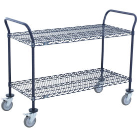 Nexel® Utility Cart 2 Shelf Nexelon® 24"W x 14"D x 39"H Poly Casters4 Swivel2 Brake 