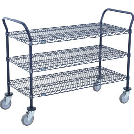 Nexel® Utility Cart 3 Shelf Nexelon® 24"W x 14"D x 39"H Poly Casters 4 Swivel 