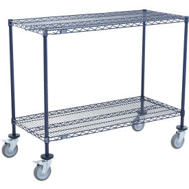 Nexel® Shelf Cart 2 Shelf Nexelon® 24"W x 14"D x 40"H Poly Casters 4 Swivel 2 Brake 