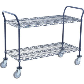 Nexel® Utility Cart 2 Shelf Nexelon® 24"W x 14"D x 39"H Poly Casters 4 Swivel 