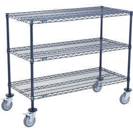 Nexel® Shelf Cart 3 Shelf Nexelon® 24"W x 14"D x 40"H Poly Casters 4 Swivel 2 Brake 