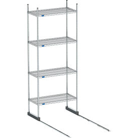 Nexel High Density Floor Track Shelving 1 Unit Stainless Steel 60"W x 30"D x 76"H 7 Length 