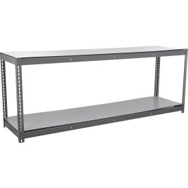 Global Industrial 2 Shelf Standard Duty Boltless Shelving Starter 96"W x 18"D x 36"H Duradeck 