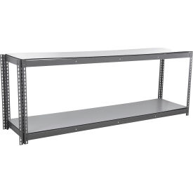 Global Industrial 2 Shelf Standard Duty Boltless Shelving Add On 96"W x 18"D x 36"H Duradeck 