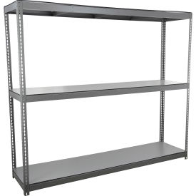 Global Industrial 3 Shelf Standard Duty Channel Boltless Shelving Starter 96"Wx24"Dx60"H Duradeck 