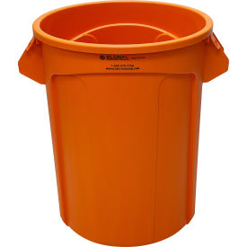 Global Industrial Plastic Round Trash Can Lid 55 Gallon Orange 