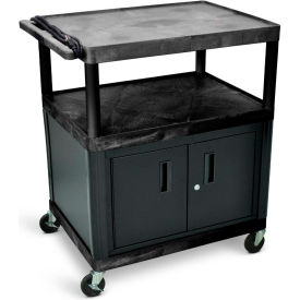 Luxor® 40"H AV Cart - 3 Large Shelves Cabinet Electric