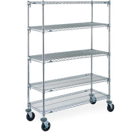 Metro 5 Shelf Truck Super Adjustable Chrome 36"W x 18"D x 69"H" Poly Casters 4 Swivel 2 Brake