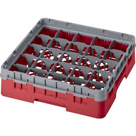 Cambro 25S958163 - Camrack  Glass Rack 25 Compartments 10-1/8" Max. Height Red NSF