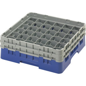 Cambro 36S434168 - Camrack  Glass Rack Low Profile 36 Compartments 5-1/4" Max. Height Blue