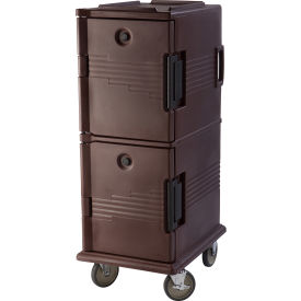 Cambro UPC800131 - Ultra CamCart Food Pan Carrier Front Loading 60 Qt. 6" Casters Dark Brown