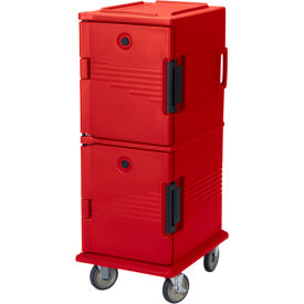 Cambro UPC800158 - Ultra CamCart Food Pan Carrier Front Loading Cap. 60 Qt. 6" Casters Hot Red