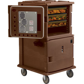 Cambro UPCH1600131 - Ultra CamCart Heated Food Pan Carrier Front Loading Dark Brown 110V