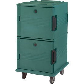 Cambro UPC1600519 - Ultra CamCart Food Pan Carrier Front Loading Cap. 6" Casters 120 Qt. Green