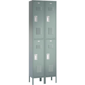 ASI Storage Traditional 2-Tier 4 Door Locker 30"W x 15"D x 78"H Gray Assembled