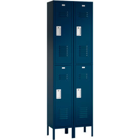 ASI Storage Traditional 2-Tier 4 Door Locker 24"W x 18"D x 78"H Blue Frost Assembled