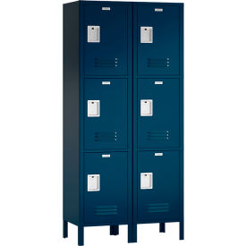 ASI Storage Traditional 2-Tier 6 Door Locker 36"W x 15"D x 78"H Blue Frost Assembled