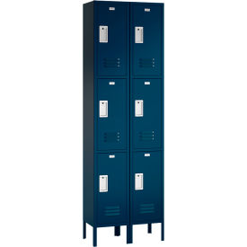 ASI Storage Traditional 3-Tier 6 Door Locker 24"W x 18"D x 78"H Blue Frost Assembled