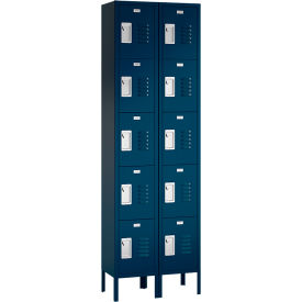ASI Storage Traditional 5-Tier 10 Door Locker 24"W x 18"D x 66"H Blue Frost Assembled