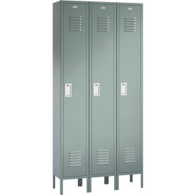 ASI Storage Traditional 1-Tier 3 Door Locker 36"W x 12"D x 78"H Gray Assembled