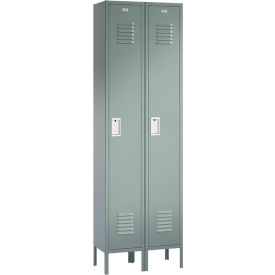 ASI Storage Traditional 1-Tier 2 Door Locker 24"W x 15"D x 66"H Gray Assembled