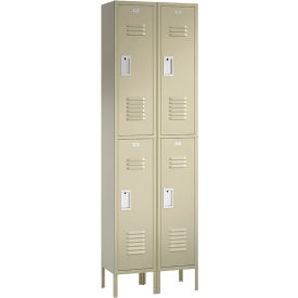 ASI Storage Traditional 2-Tier 4 Door Locker 24"W x 15"D x 66"H Almond Assembled