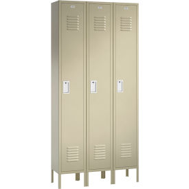 ASI Storage Traditional 1-Tier 3 Door Locker 36"W x 12"D x 78"H Almond Assembled