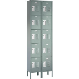 ASI Storage Traditional 5-Tier 10 Door Locker 24"W x 18"D x 66"H Gray Assembled