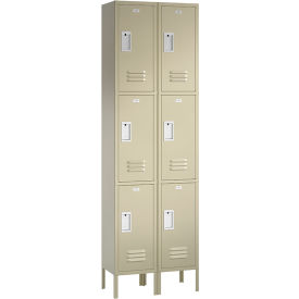 ASI Storage Traditional 3-Tier 6 Door Locker 24"W x 12"D x 78"H Almond Assembled