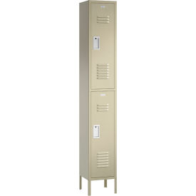 ASI Storage Traditional 2-Tier 2 Door Locker 12"W x 12"D x 66"H Almond Assembled