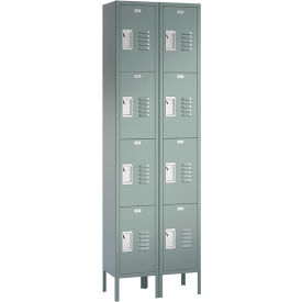 ASI Storage Traditional 4-Tier 8 Door Locker 24"W x 15"D x 66"H Gray Assembled