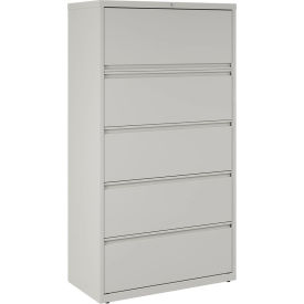 Hirsh Industries® HL1000 Series® 36"W 5 Drawer Lateral File Cabinet Light Gray