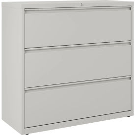 Hirsh Industries® HL1000 Series® 42"W 3 Drawer Lateral File Cabinet Light Gray