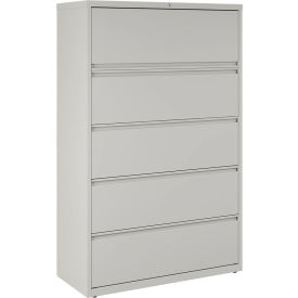 Hirsh Industries® HL1000 Series® 42"W 5 Drawer Lateral File Cabinet Light Gray