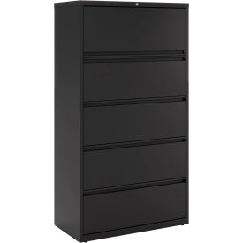 Hirsh Industries® HL1000 Series® 36"W 5 Drawer Lateral File Cabinet Black