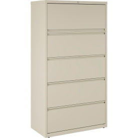 Hirsh Industries® HL1000 Series® 36"W 5 Drawer Lateral File Cabinet Putty