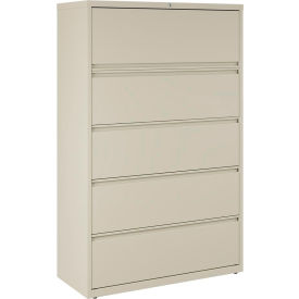 Hirsh Industries® HL1000 Series® 42"W 5 Drawer Lateral File Cabinet Putty
