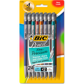 BIC® Xtra-Precision Mechanical Pencil 0.5 mm Black Lead Assorted Barrel Colors 24/PK
