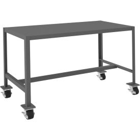 Durham Mfg.® Mobile Machine Table W/ Shelf Steel Square Edge 48"W x 24"D x 30"H Gray
