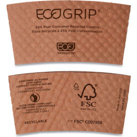 EcoGrip Hot Cup Sleeves Fits 12-24 Oz. Cups 1300/Carton Brown