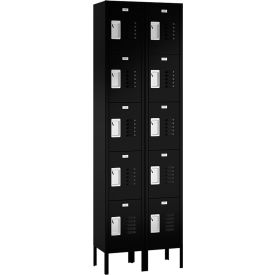 ASI Storage Traditional 5-Tier 10 Door Locker 24"W x 18"D x 66"H Black Assembled