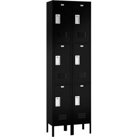 ASI Storage Traditional 3-Tier 6 Door Locker 24"W x 18"D x 78"H Black Assembled