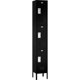 ASI Storage Traditional 3-Tier 3 Door Locker 12"W x 12"D x 78"H Black Assembled