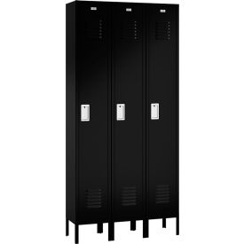 ASI Storage Traditional 1-Tier 3 Door Locker 36"W x 12"D x 66"H Black Assembled