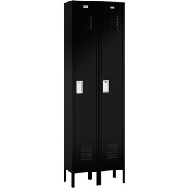 ASI Storage Traditional 1-Tier 2 Door Locker 24"W x 15"D x 78"H Black Assembled