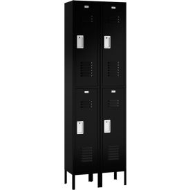 ASI Storage Traditional 2-Tier 4 Door Locker 24"W x 15"D x 66"H Black Assembled