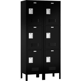 ASI Storage Traditional 2-Tier 6 Door Locker 36"W x 18"D x 66"H Black Assembled