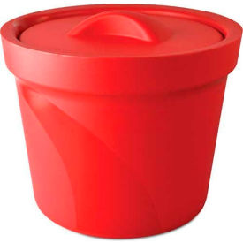 Bel-Art Products 168074003 Bel-Art Magic Touch 2™ Ice Bucket with Lid 168074003, 4.0 Liter, Red, 1/PK image.