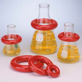 Bel-Art Products 183070005 Bel-Art Red Round Lead Ring 183070005, Vikem Vinyl Coated, 0.5 lb., Fits 125-500ml Flasks, 1/PK image.